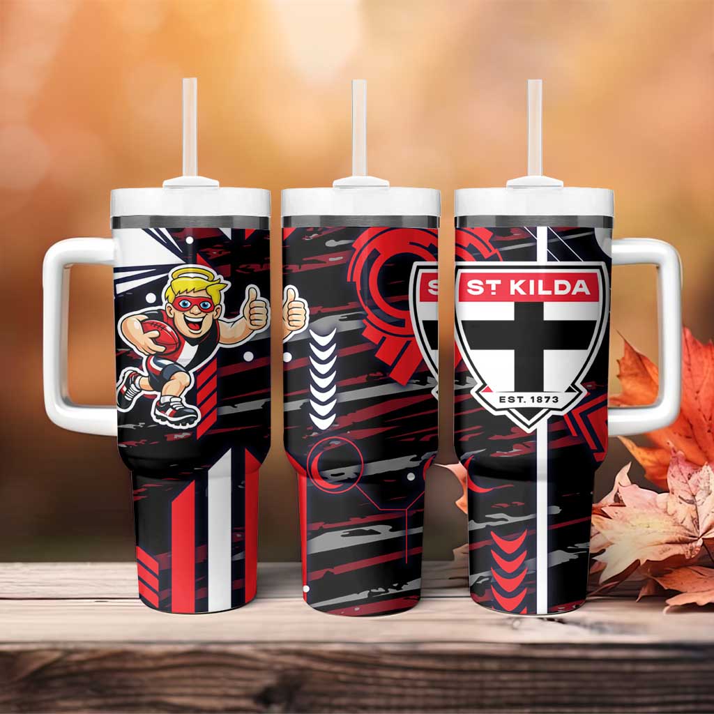 St Kilda Saints Tumbler With Handle Mascot Cartoon Football Illustration Style