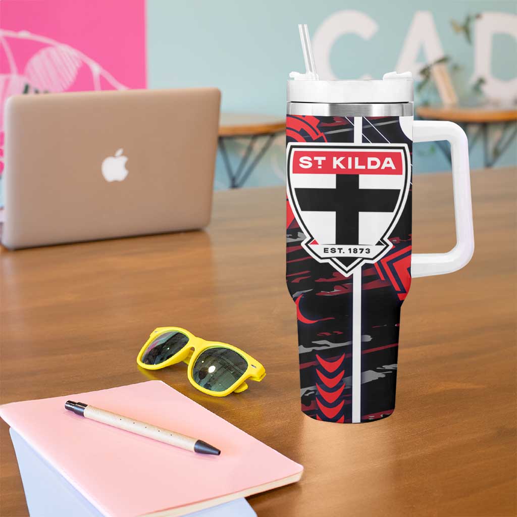St Kilda Saints Tumbler With Handle Mascot Cartoon Football Illustration Style
