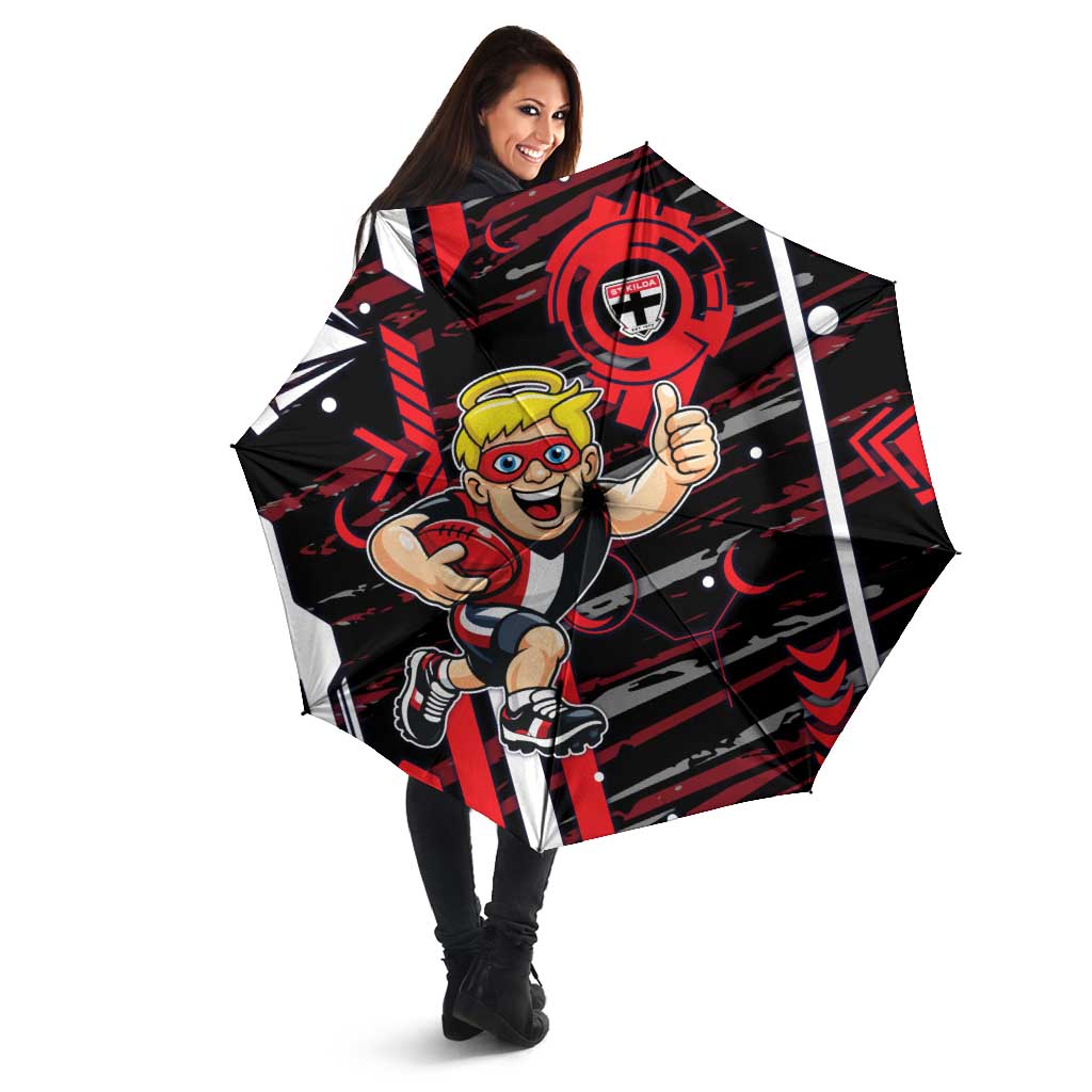 St Kilda Saints Umbrella Mascot Cartoon Football Illustration Style