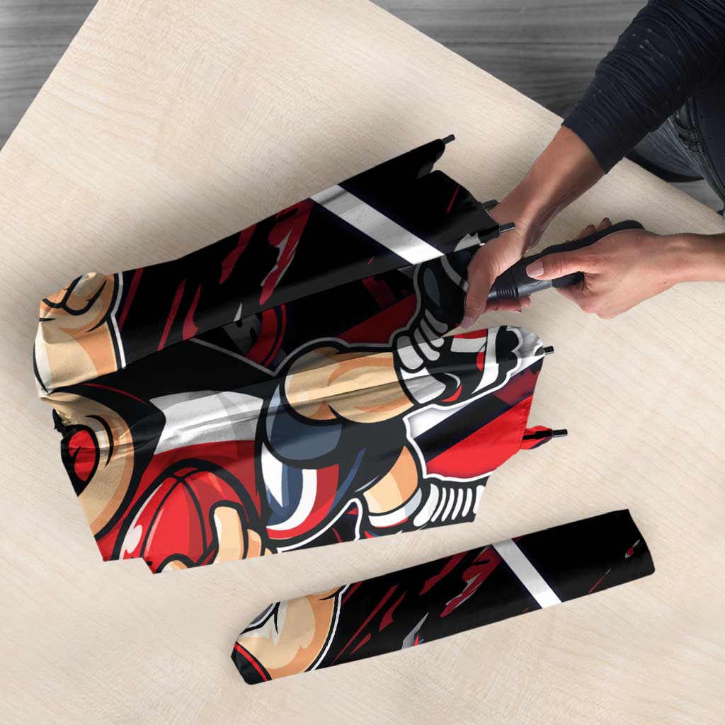 St Kilda Saints Umbrella Mascot Cartoon Football Illustration Style