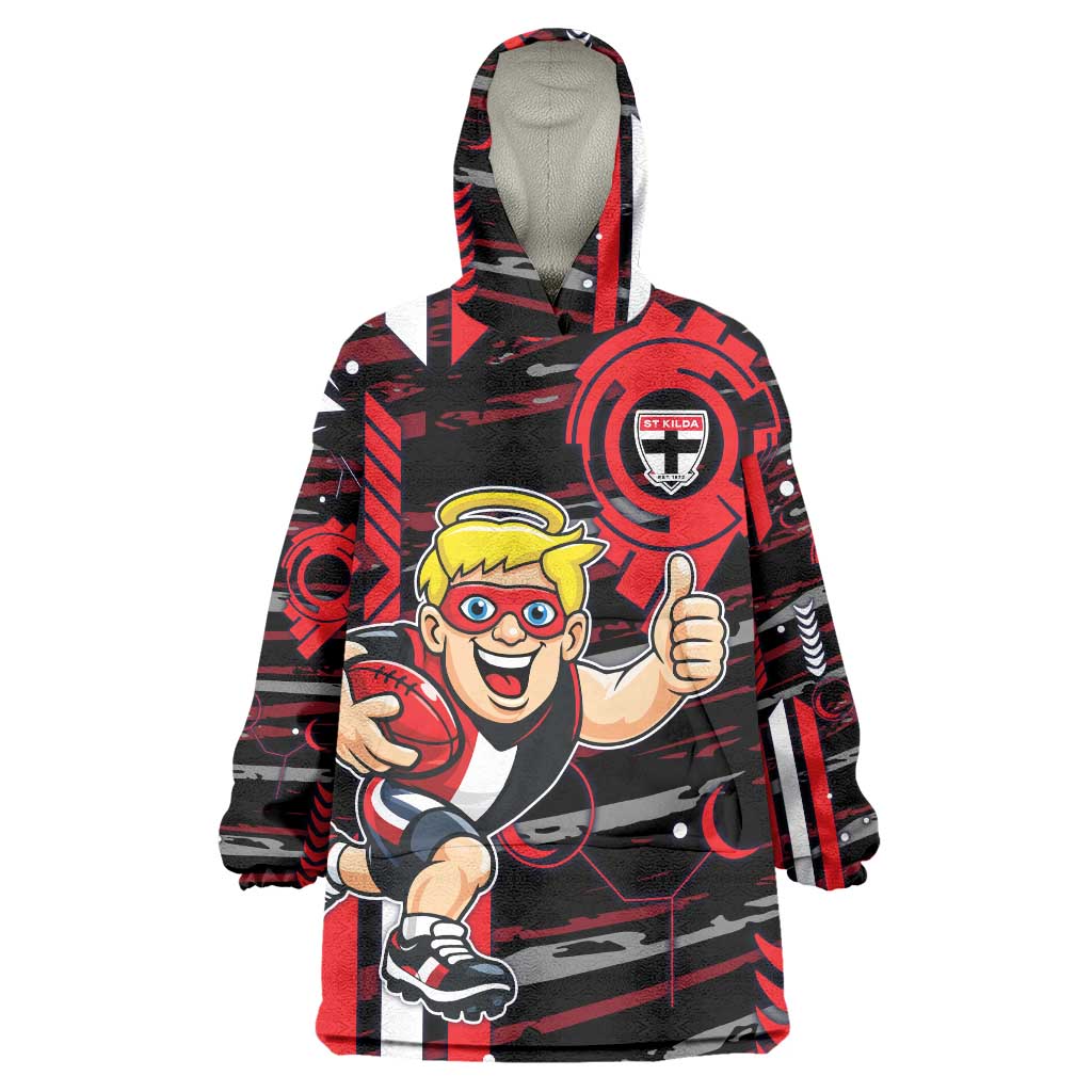 St Kilda Saints Wearable Blanket Hoodie Mascot Cartoon Football Illustration Style