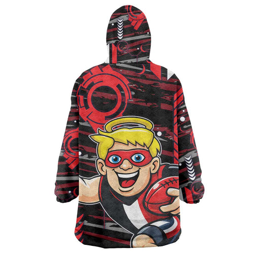 St Kilda Saints Wearable Blanket Hoodie Mascot Cartoon Football Illustration Style