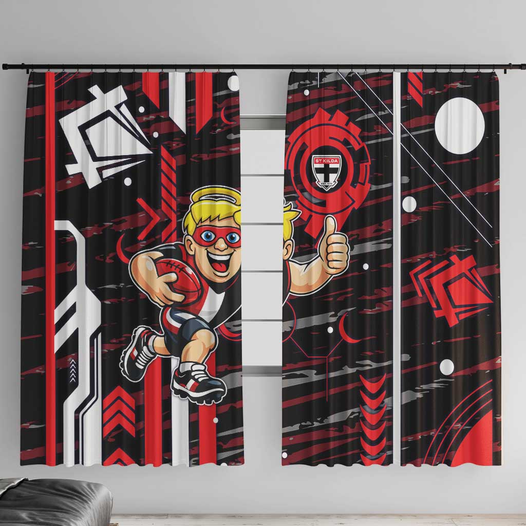 St Kilda Saints Window Curtain Mascot Cartoon Football Illustration Style