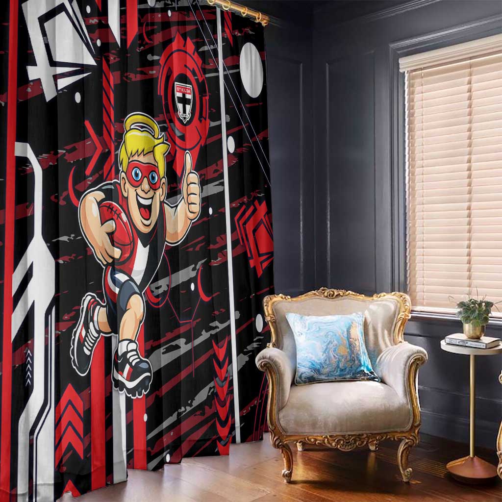 St Kilda Saints Window Curtain Mascot Cartoon Football Illustration Style