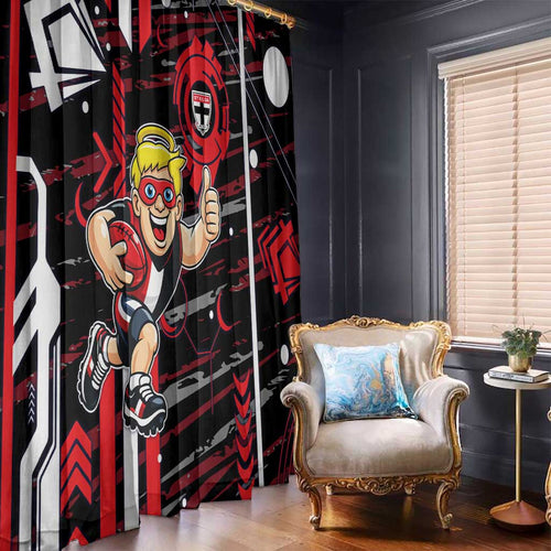St Kilda Saints Window Curtain Mascot Cartoon Football Illustration Style