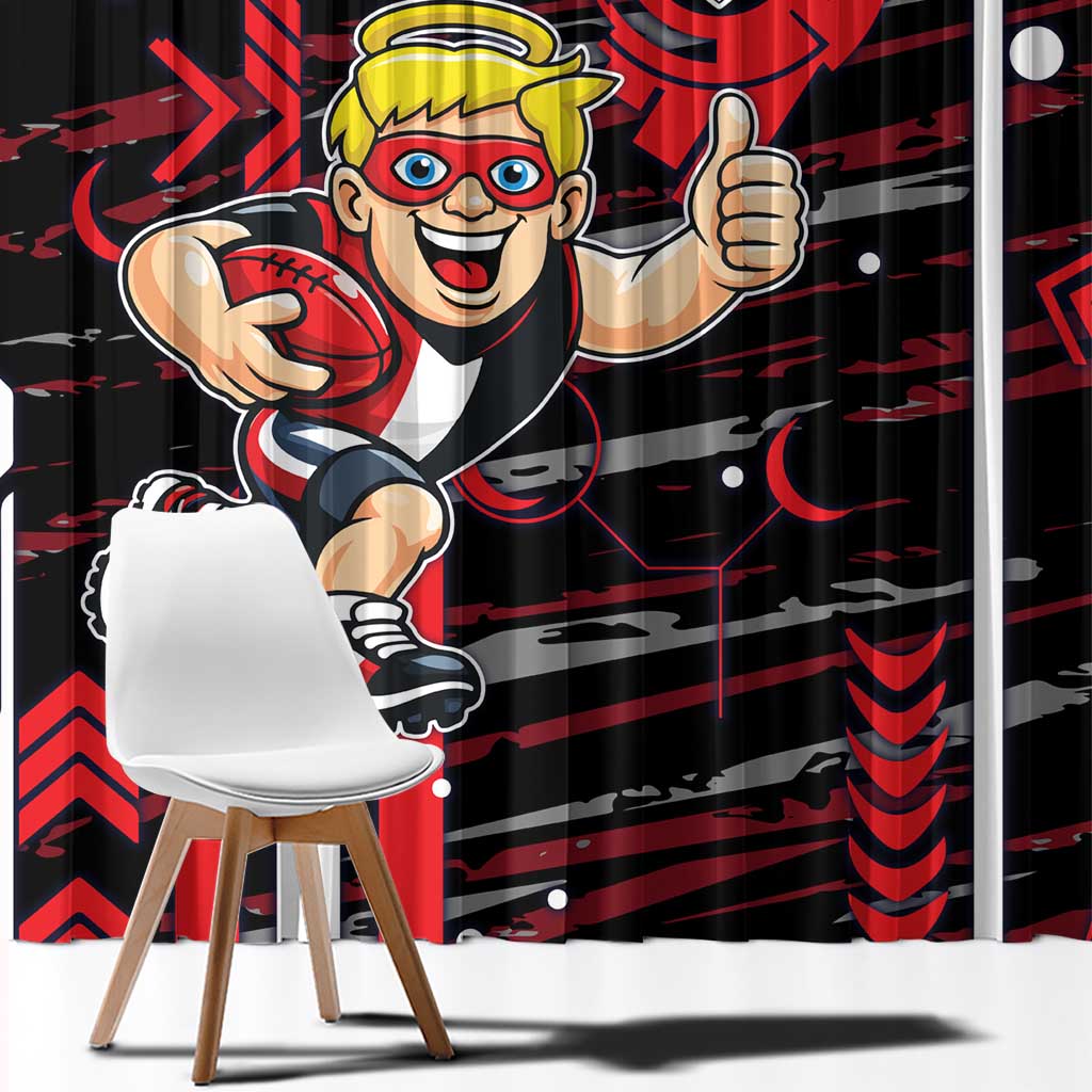 St Kilda Saints Window Curtain Mascot Cartoon Football Illustration Style
