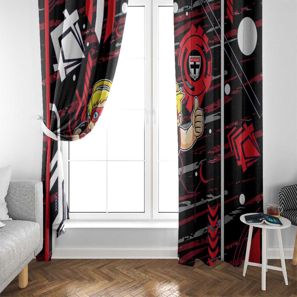 St Kilda Saints Window Curtain Mascot Cartoon Football Illustration Style