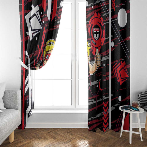 St Kilda Saints Window Curtain Mascot Cartoon Football Illustration Style