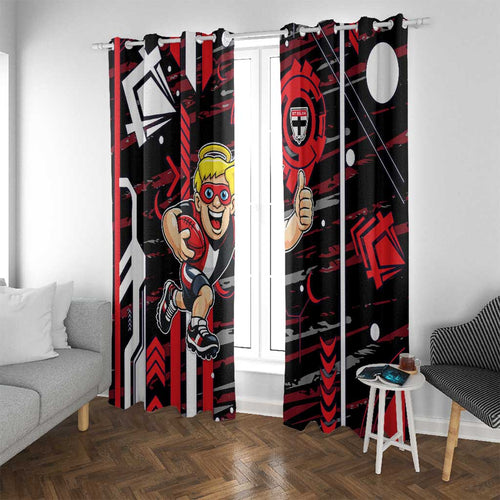 St Kilda Saints Window Curtain Mascot Cartoon Football Illustration Style
