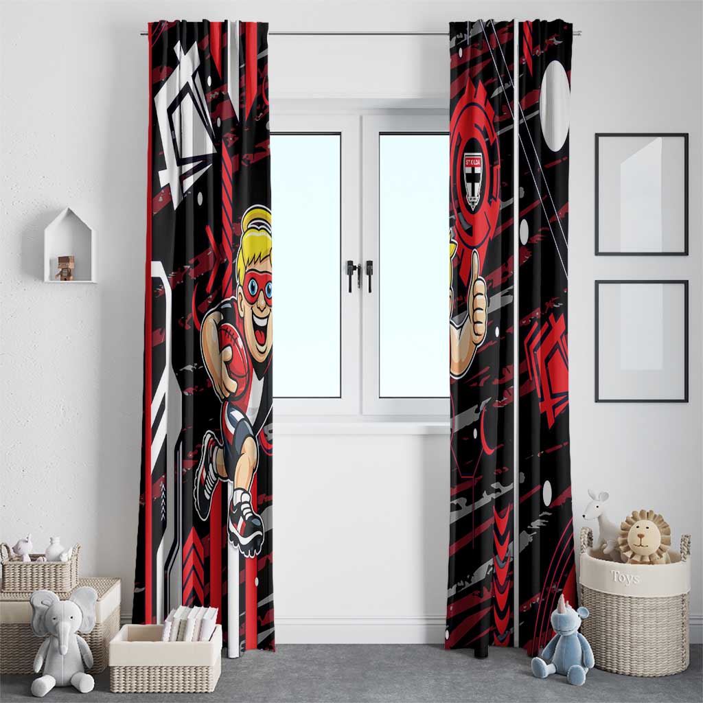 St Kilda Saints Window Curtain Mascot Cartoon Football Illustration Style