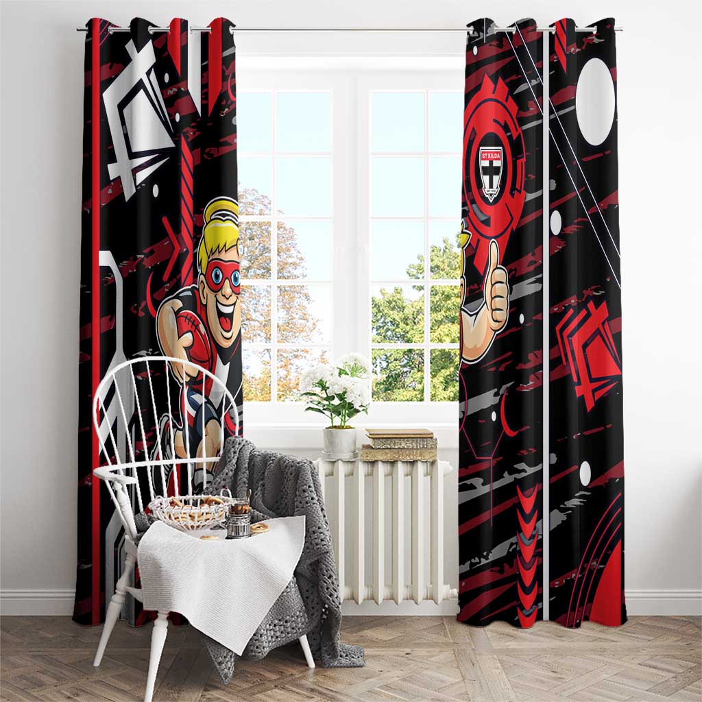 St Kilda Saints Window Curtain Mascot Cartoon Football Illustration Style