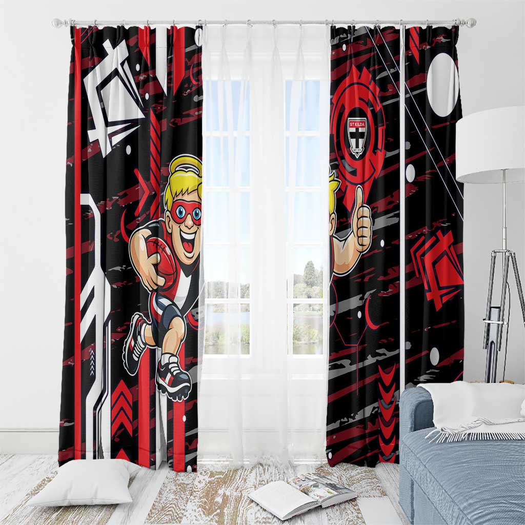 St Kilda Saints Window Curtain Mascot Cartoon Football Illustration Style