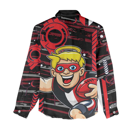 St Kilda Saints Women Casual Shirt Mascot Cartoon Football Illustration Style