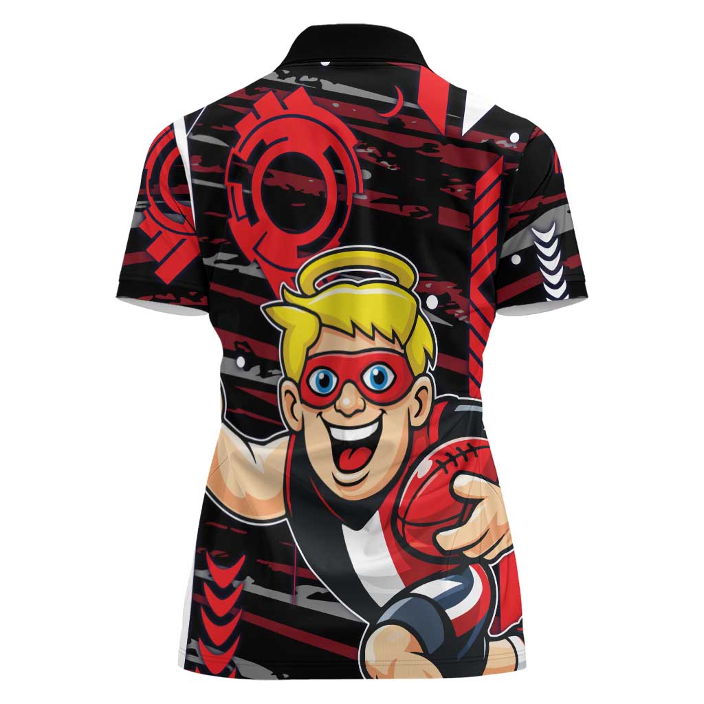 St Kilda Saints Women Polo Shirt Mascot Cartoon Football Illustration Style