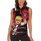 St Kilda Saints Women Sleeveless Polo Shirt Mascot Cartoon Football Illustration Style