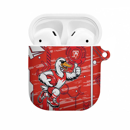 Sydney Swans AirPods Case Mascot Cartoon Football Illustration Style