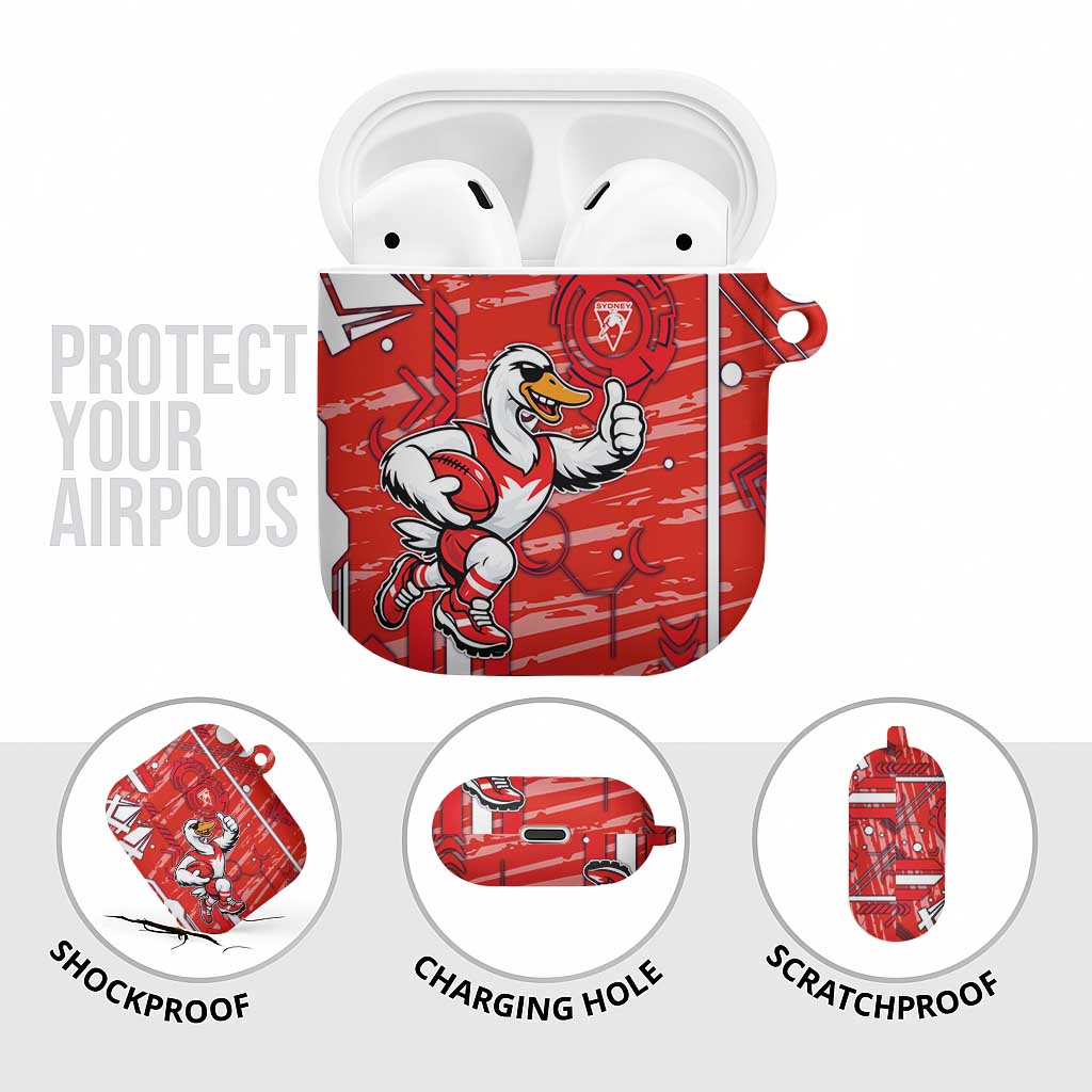 Sydney Swans AirPods Case Mascot Cartoon Football Illustration Style