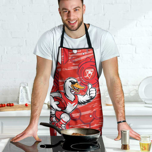 Sydney Swans Apron Mascot Cartoon Football Illustration Style
