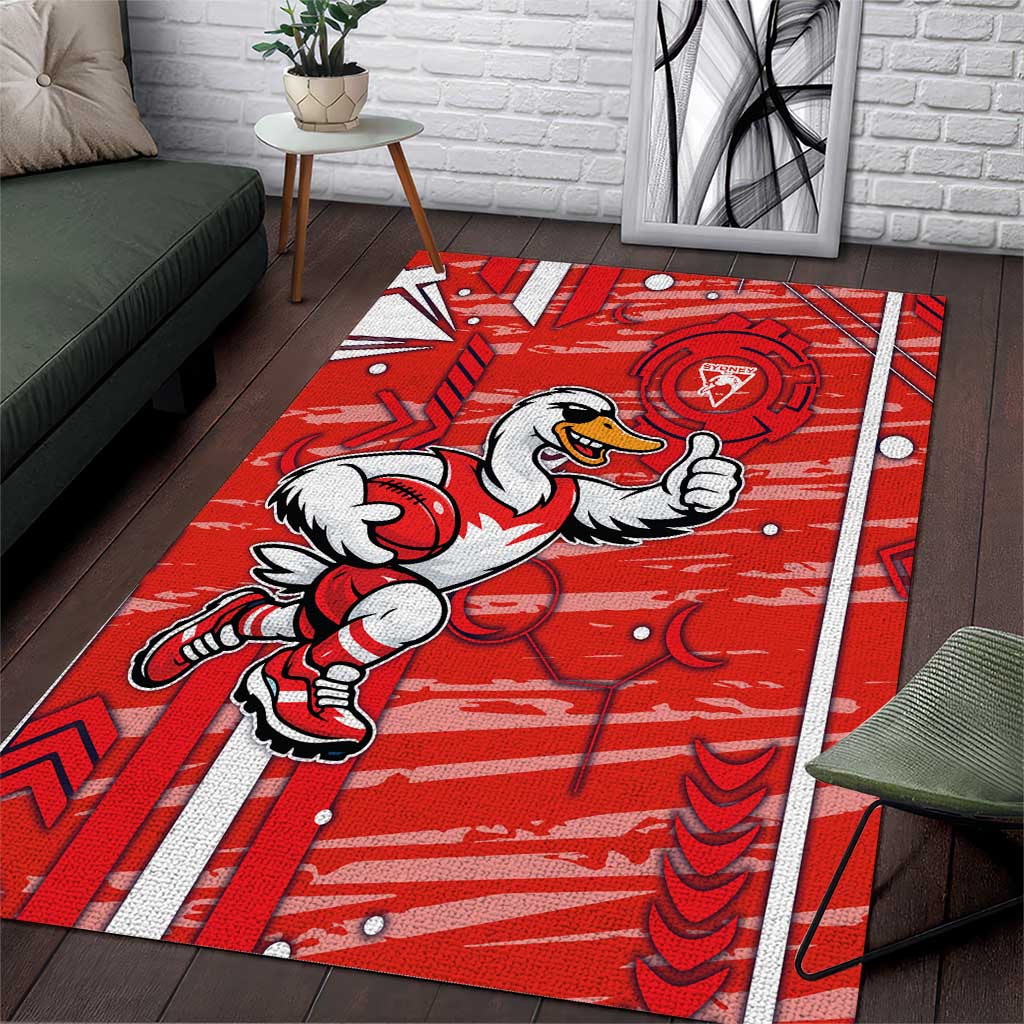 Sydney Swans Area Rug Mascot Cartoon Football Illustration Style