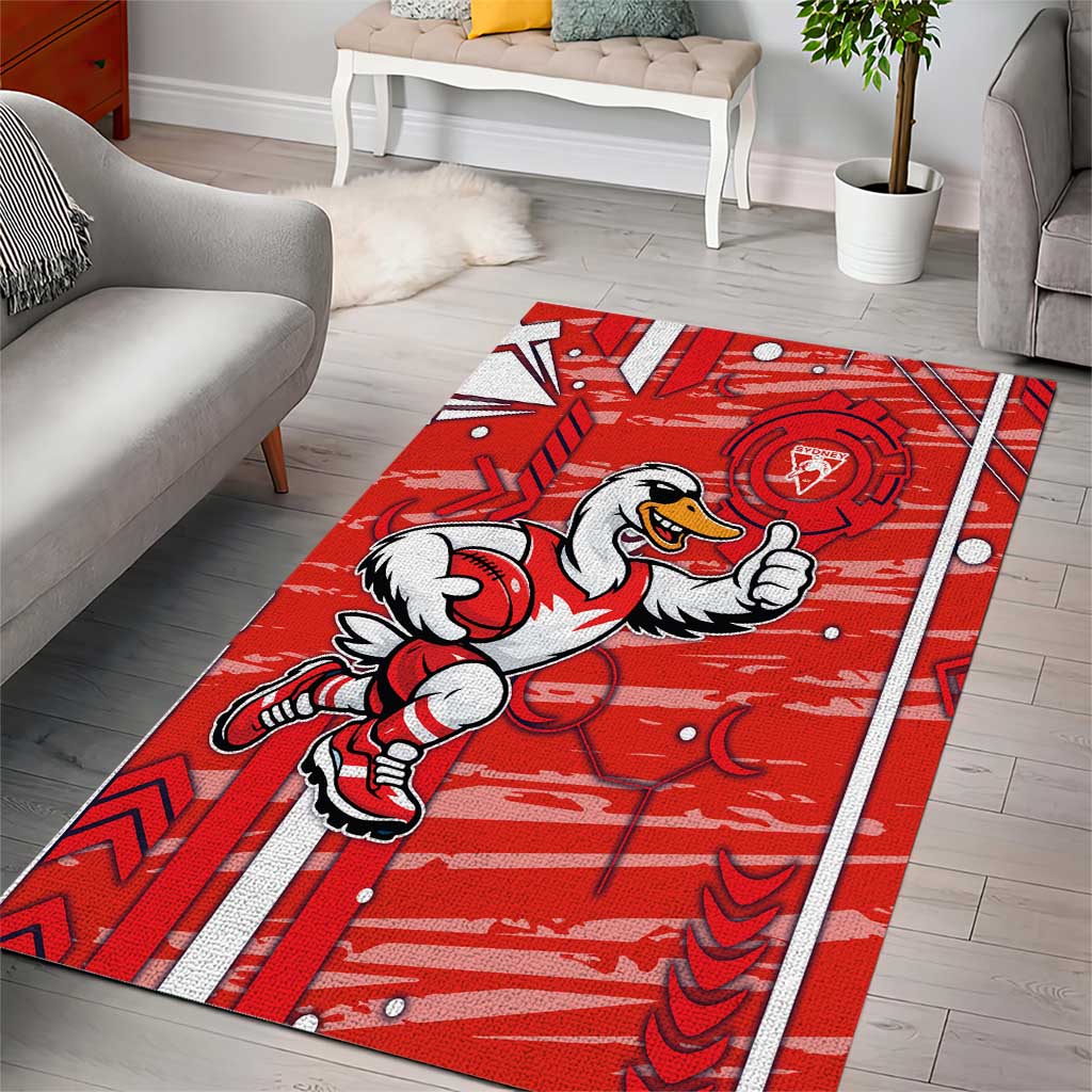 Sydney Swans Area Rug Mascot Cartoon Football Illustration Style