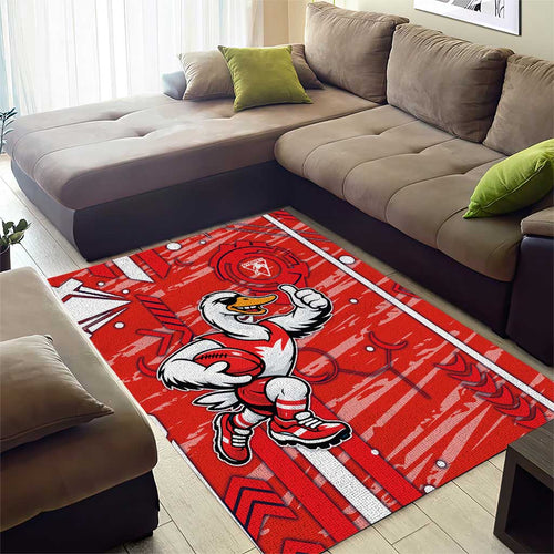 Sydney Swans Area Rug Mascot Cartoon Football Illustration Style