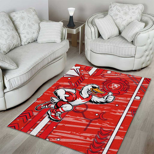 Sydney Swans Area Rug Mascot Cartoon Football Illustration Style
