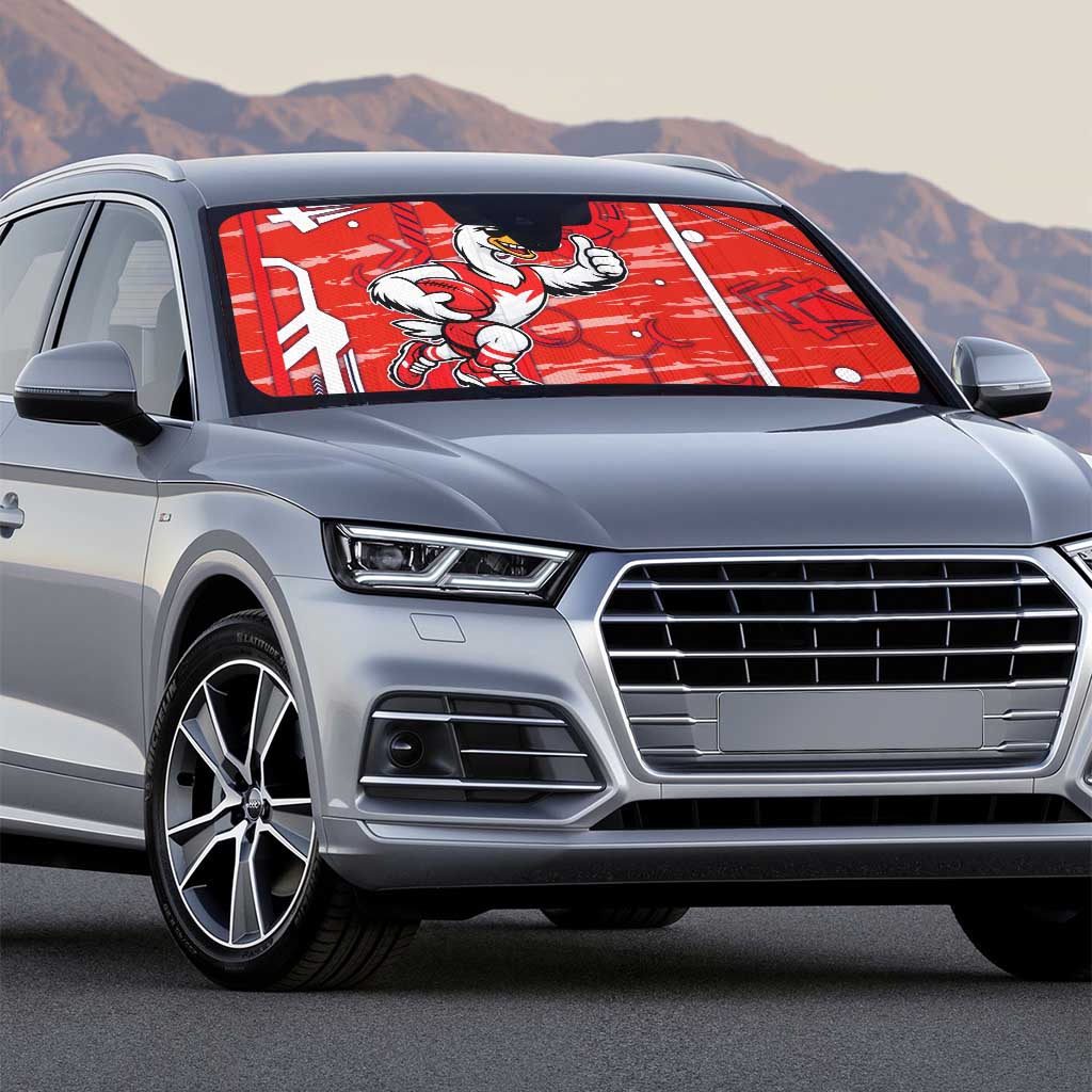 Sydney Swans Auto Sun Shade Mascot Cartoon Football Illustration Style