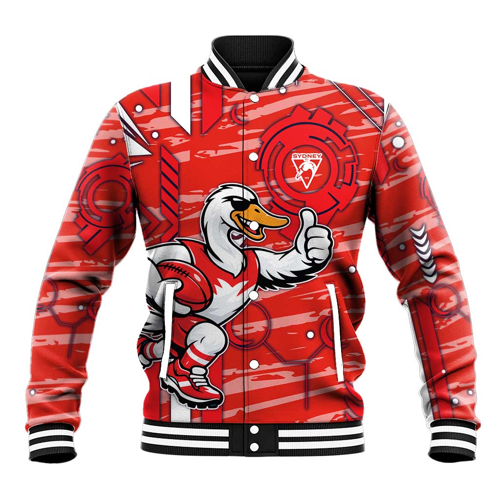 Sydney Swans Baseball Jacket Mascot Cartoon Football Illustration Style