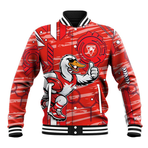 Sydney Swans Baseball Jacket Mascot Cartoon Football Illustration Style