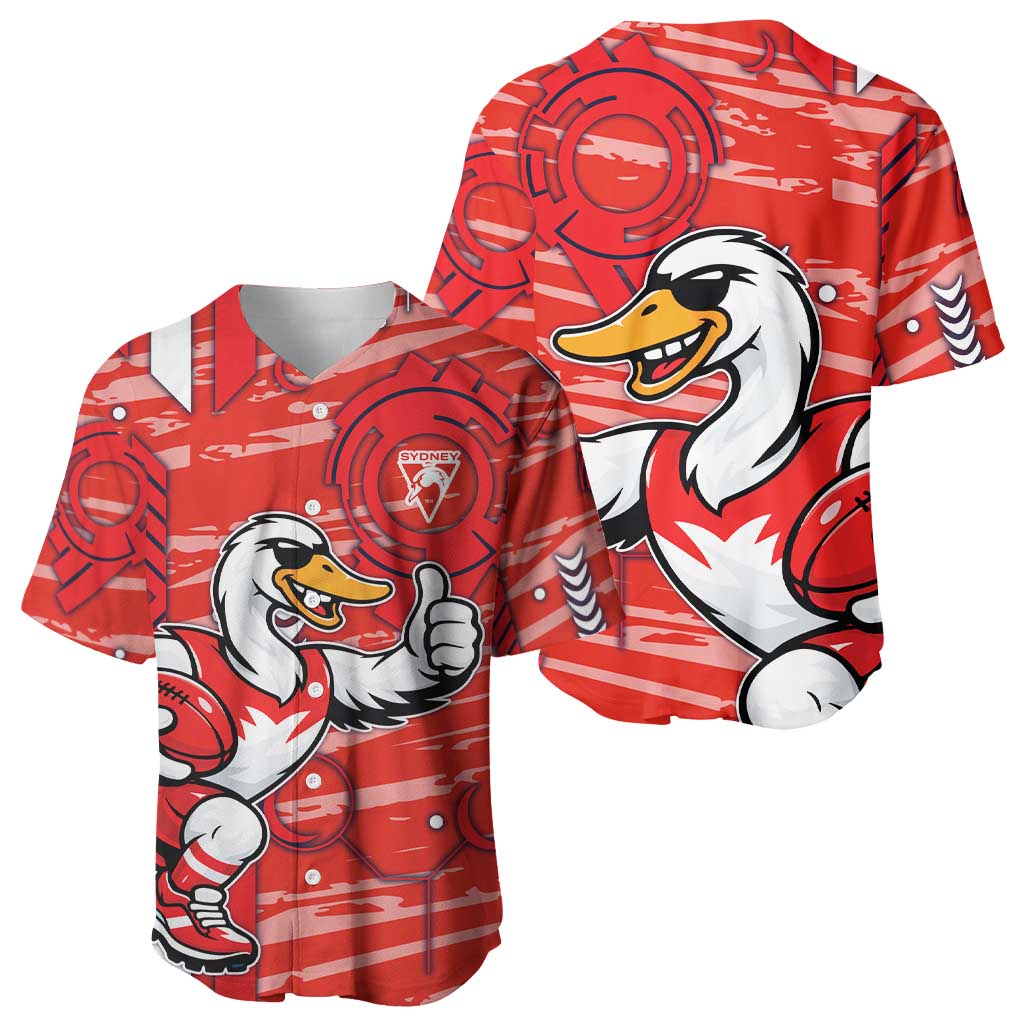 Sydney Swans Baseball Jersey Mascot Cartoon Football Illustration Style