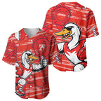 Sydney Swans Baseball Jersey Mascot Cartoon Football Illustration Style
