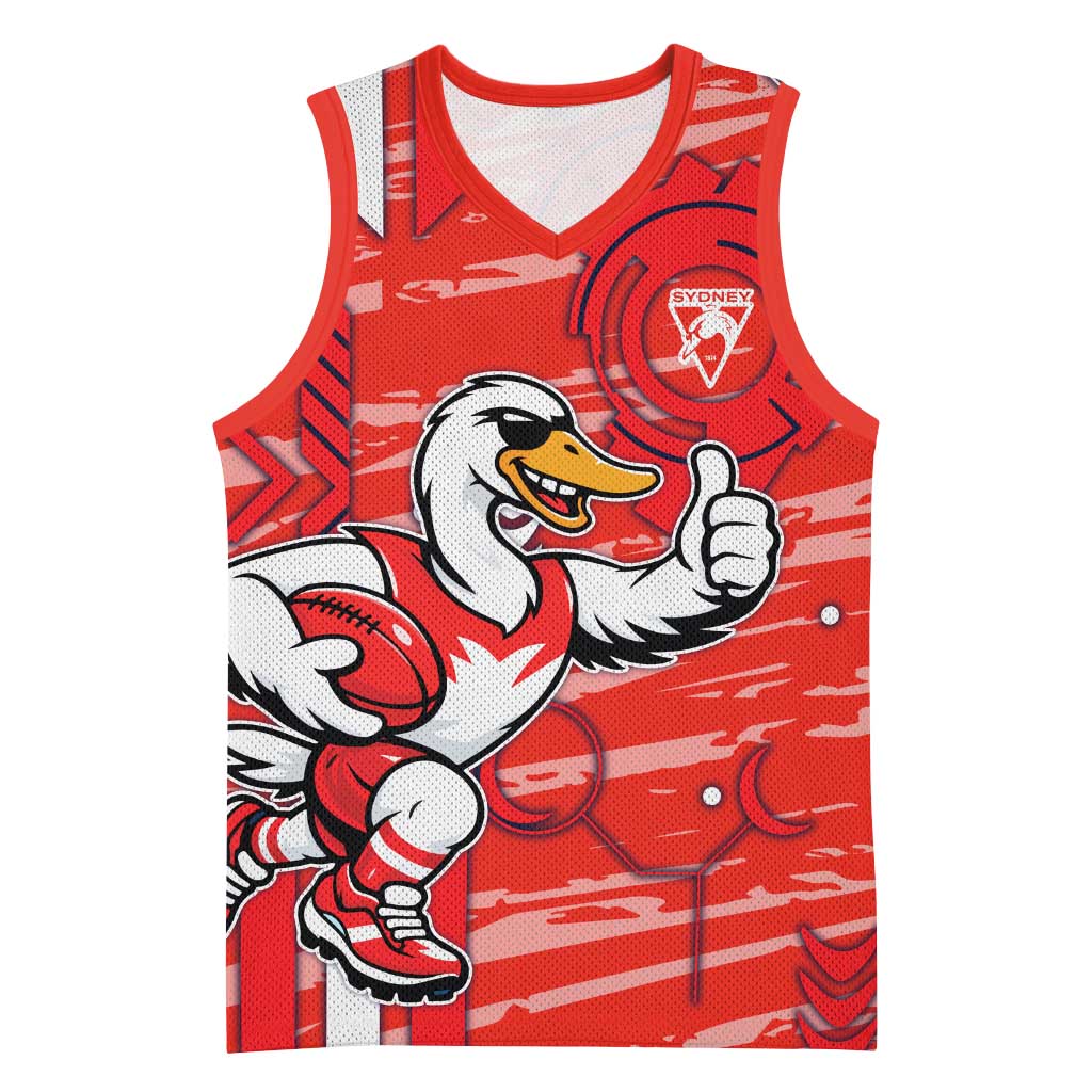 Sydney Swans Basketball Jersey Mascot Cartoon Football Illustration Style