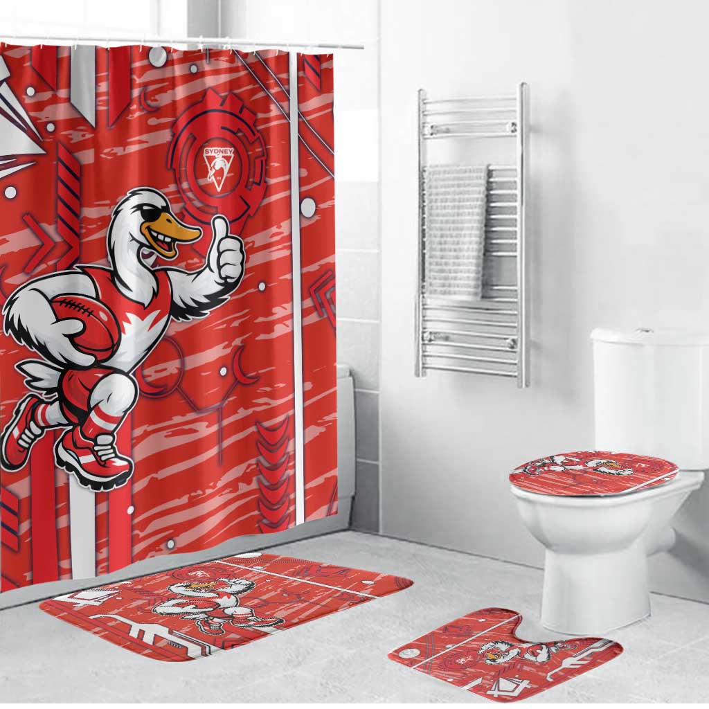 Sydney Swans Bathroom Set Mascot Cartoon Football Illustration Style