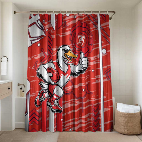 Sydney Swans Bathroom Set Mascot Cartoon Football Illustration Style