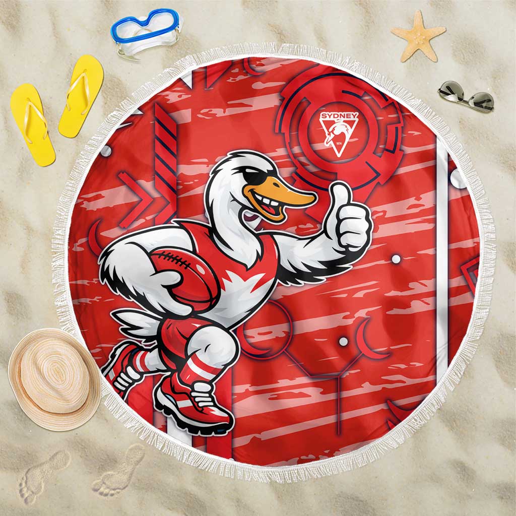 Sydney Swans Beach Blanket Mascot Cartoon Football Illustration Style