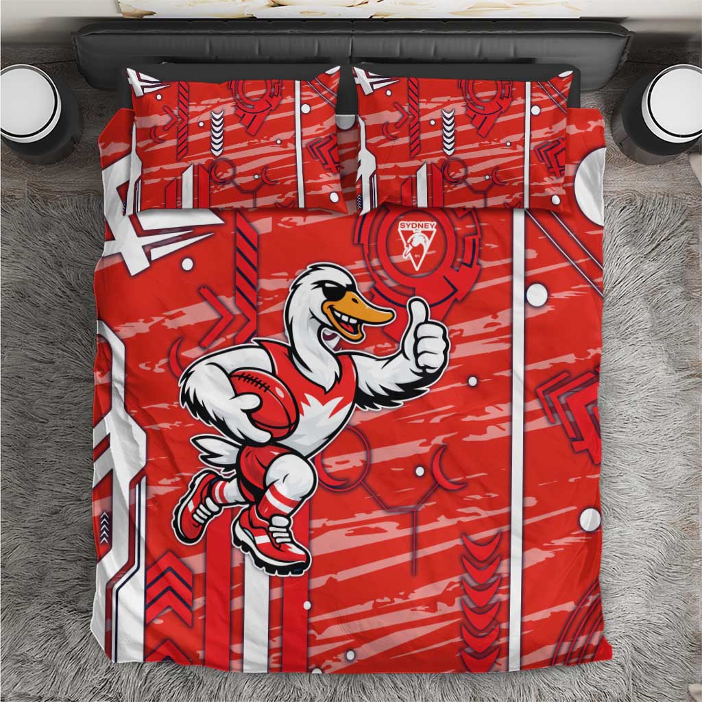 Sydney Swans Bedding Set Mascot Cartoon Football Illustration Style