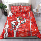 Sydney Swans Bedding Set Mascot Cartoon Football Illustration Style