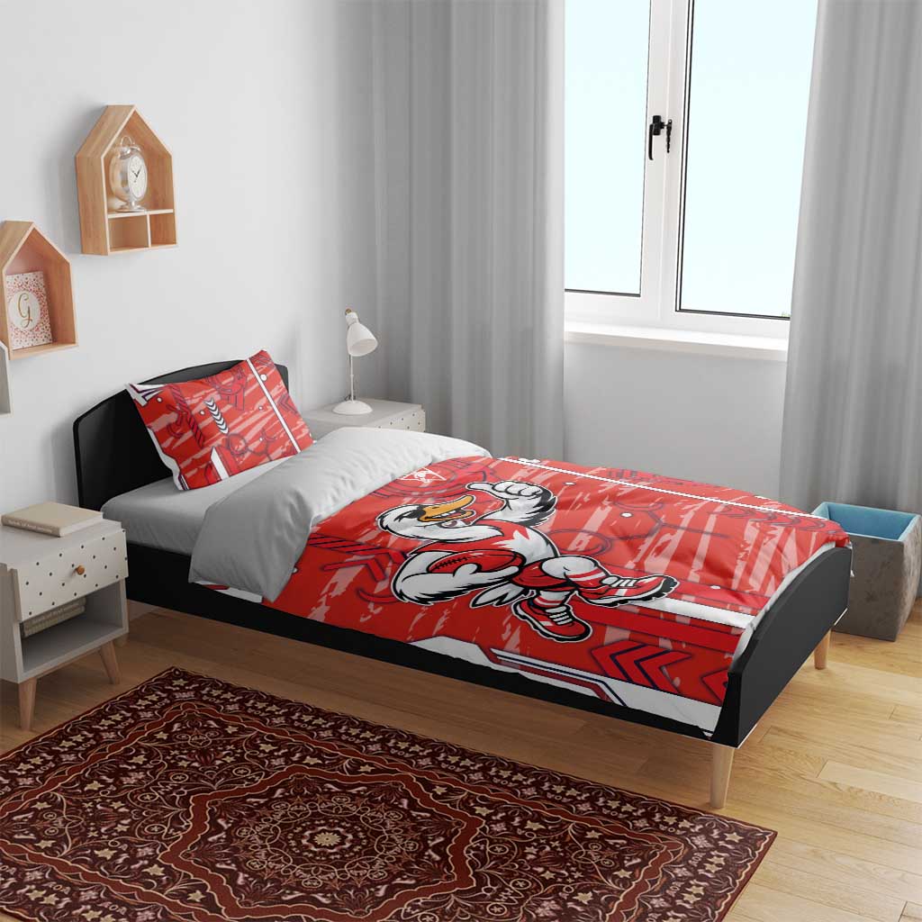 Sydney Swans Bedding Set Mascot Cartoon Football Illustration Style