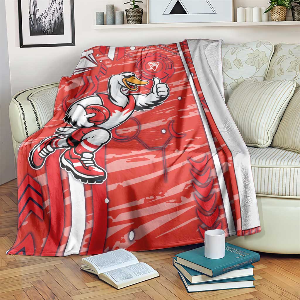 Sydney Swans Blanket Mascot Cartoon Football Illustration Style