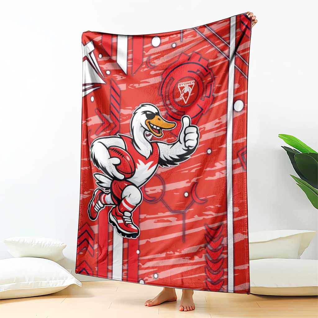 Sydney Swans Blanket Mascot Cartoon Football Illustration Style