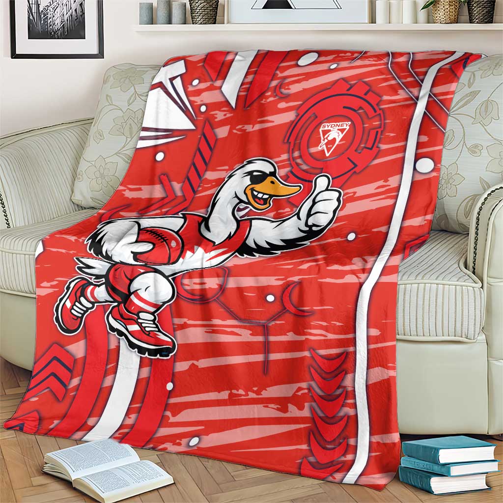 Sydney Swans Blanket Mascot Cartoon Football Illustration Style