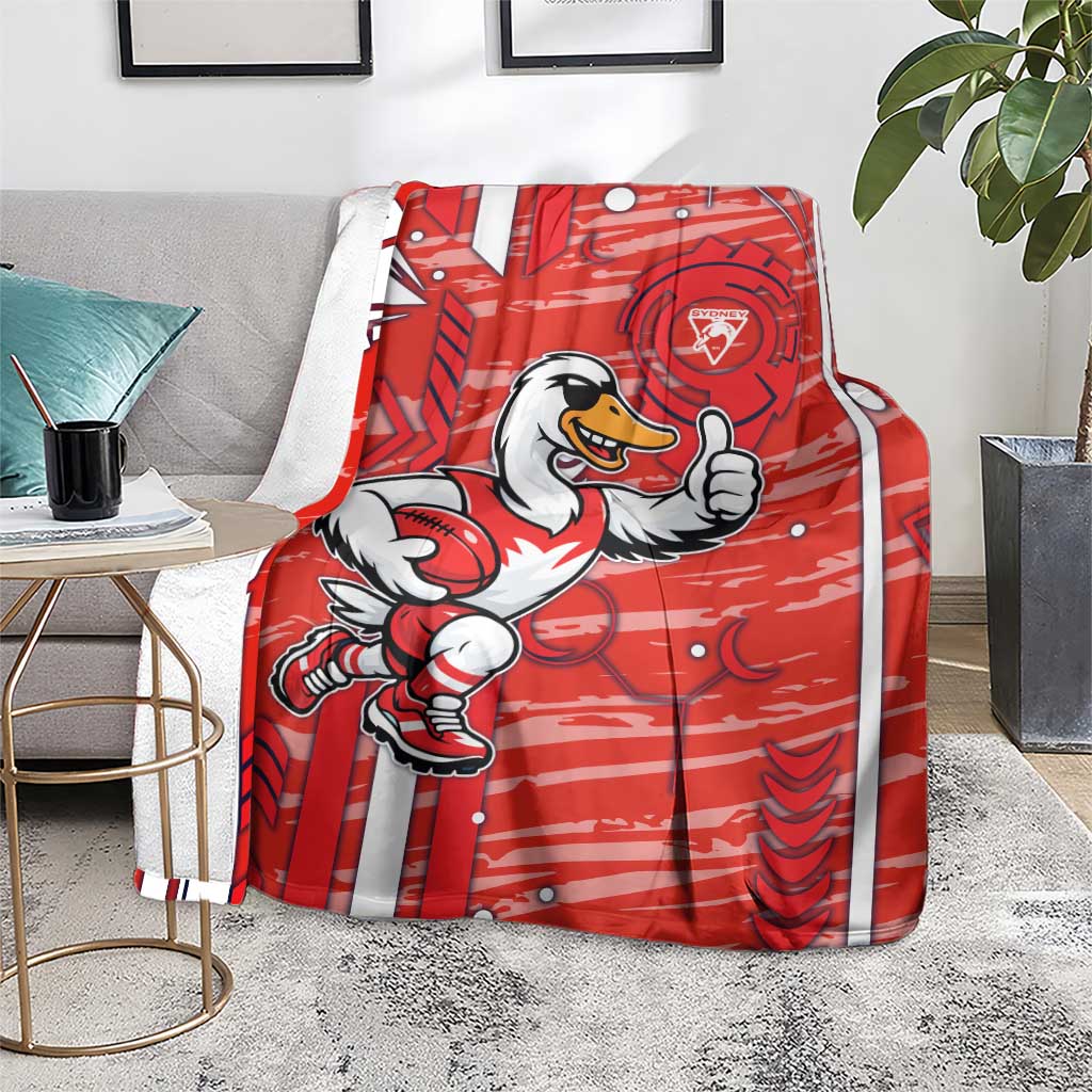 Sydney Swans Blanket Mascot Cartoon Football Illustration Style