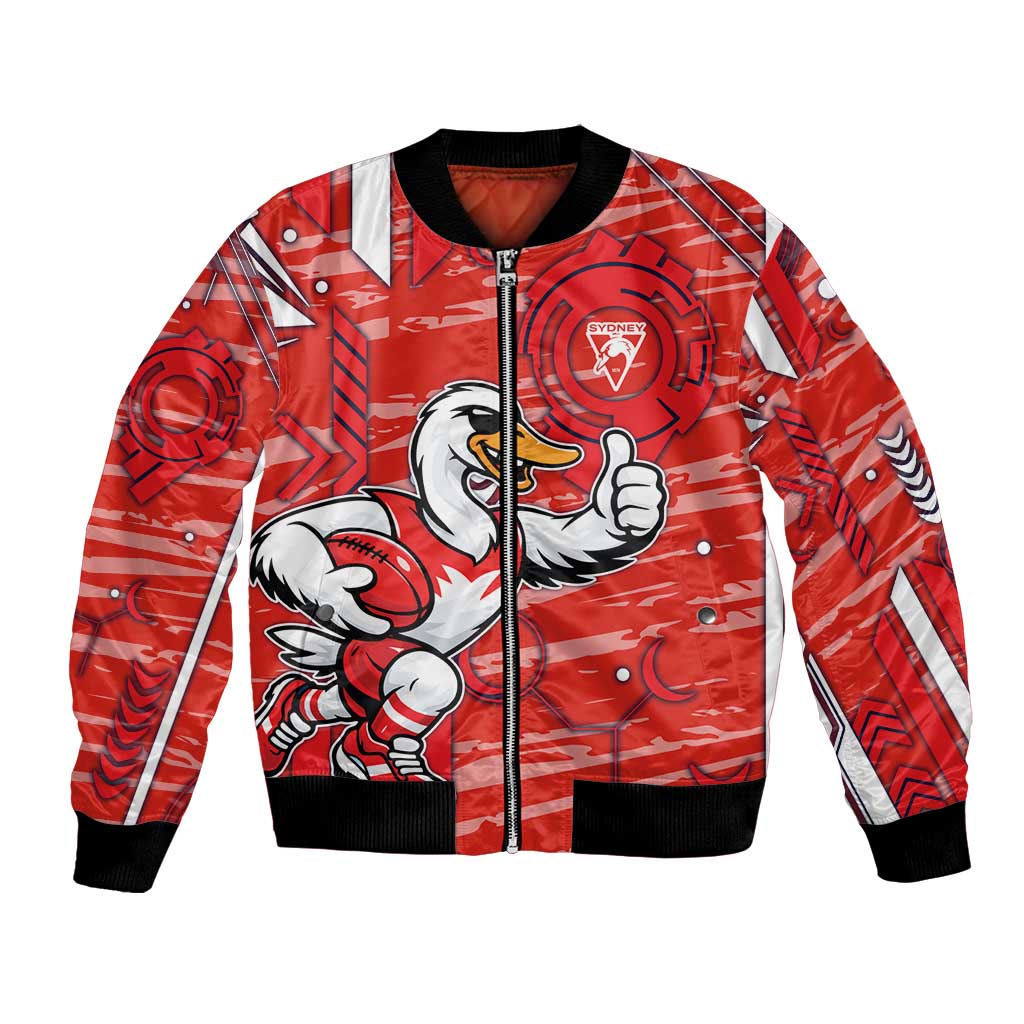 Sydney Swans Bomber Jacket Mascot Cartoon Football Illustration Style