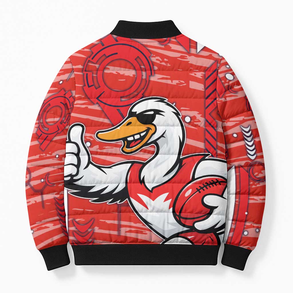 Sydney Swans Bomber Puffer Jacket Mascot Cartoon Football Illustration Style