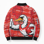 Sydney Swans Bomber Puffer Jacket Mascot Cartoon Football Illustration Style