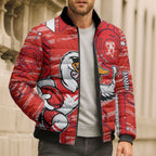 Sydney Swans Bomber Puffer Jacket Mascot Cartoon Football Illustration Style