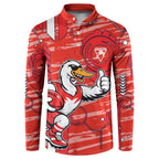 Sydney Swans Button Sweatshirt Mascot Cartoon Football Illustration Style