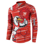 Sydney Swans Button Sweatshirt Mascot Cartoon Football Illustration Style
