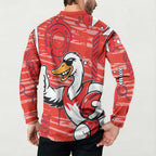 Sydney Swans Button Sweatshirt Mascot Cartoon Football Illustration Style