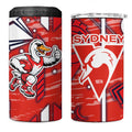Sydney Swans 4 in 1 Can Cooler Tumbler Mascot Cartoon Football Illustration Style